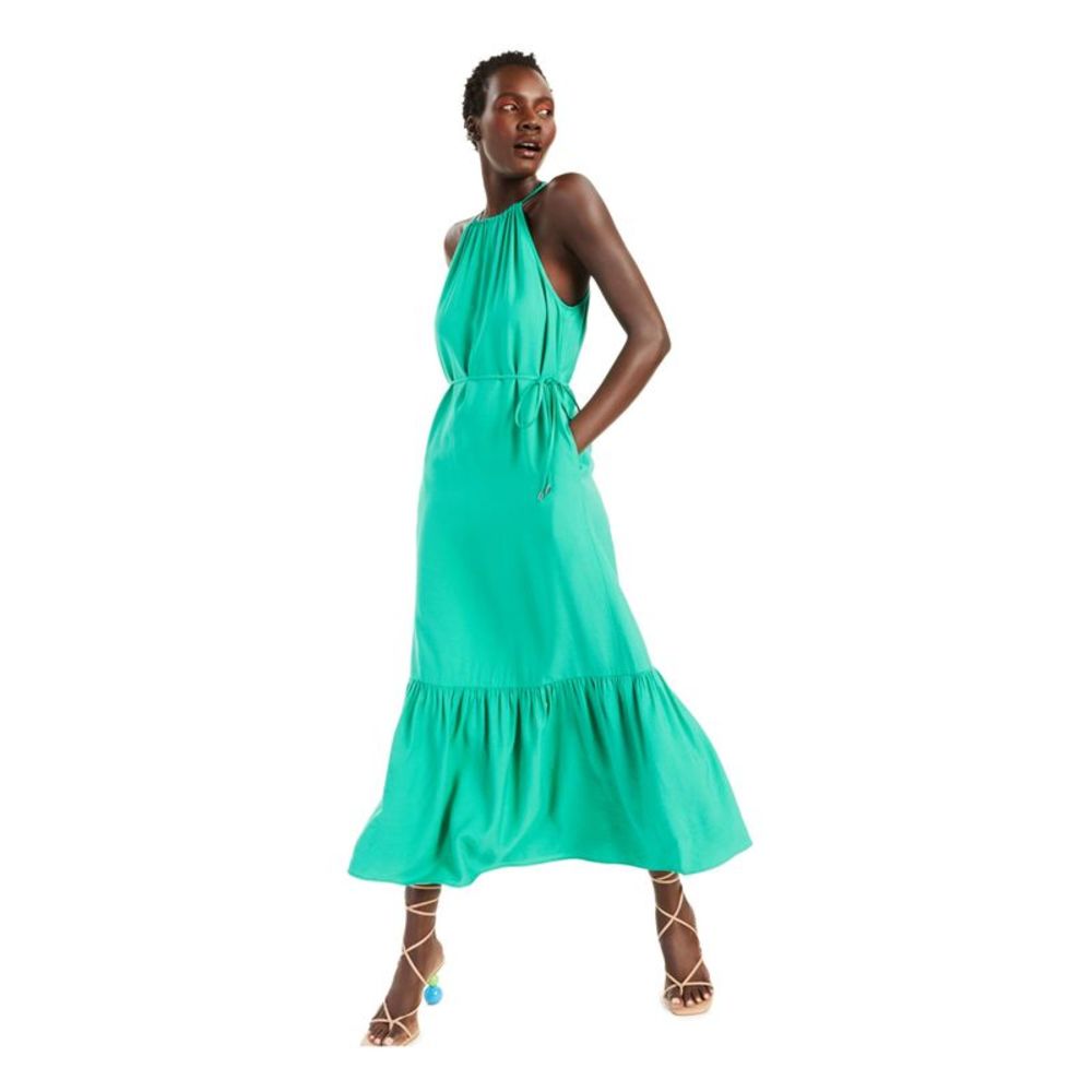 INC DRESS Womens Green Self Tie Back Neck And Waist Sleeveless Maxi Dress 6